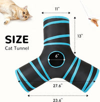 Tempcore Cat Tunnel, 3-Way Collapsible Toy for Indoor Cats - Black & Blue / Small - image 2