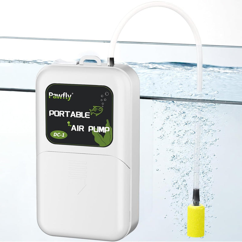 Pawfly Aquarium Air Pump, 40 GPH Portable Aerator Pump - White