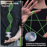 MAGICYOYO K2 Yoyo Professional Glow in The Dark - Glow Green+Glitter - image 3