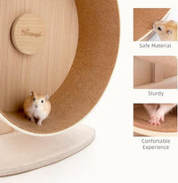 Niteangel Wooden Hamster Exercise Wheel: - Silent Hamster Running Wheel for Hamsters Gerbil Mice and Other Similar-Sized Small Pets (M)