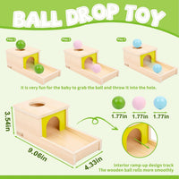 Adena Montessori Object Permanence Box with Tray Three Balls - Typical - image 3