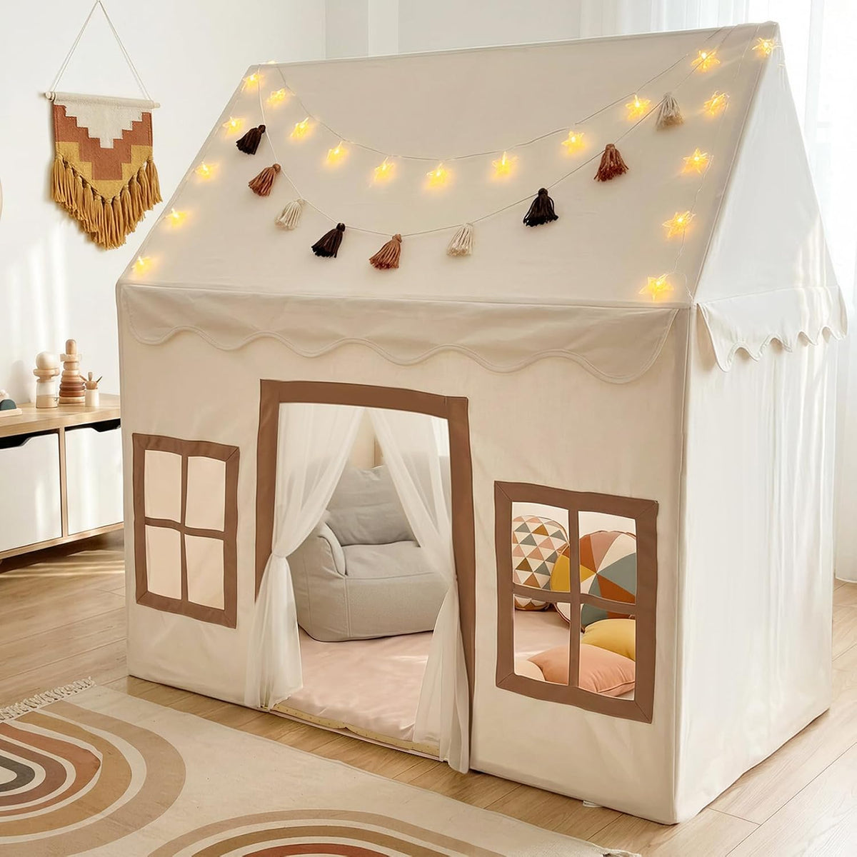 Little Dove Kids Play Tent with Mat - Beige Play Tent / Large Size