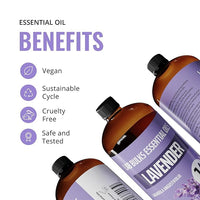 Lavender Essential Oil 16 oz Bottle for Diffusers, Candles, & Home – Aromatherapy Oil 1 Pack