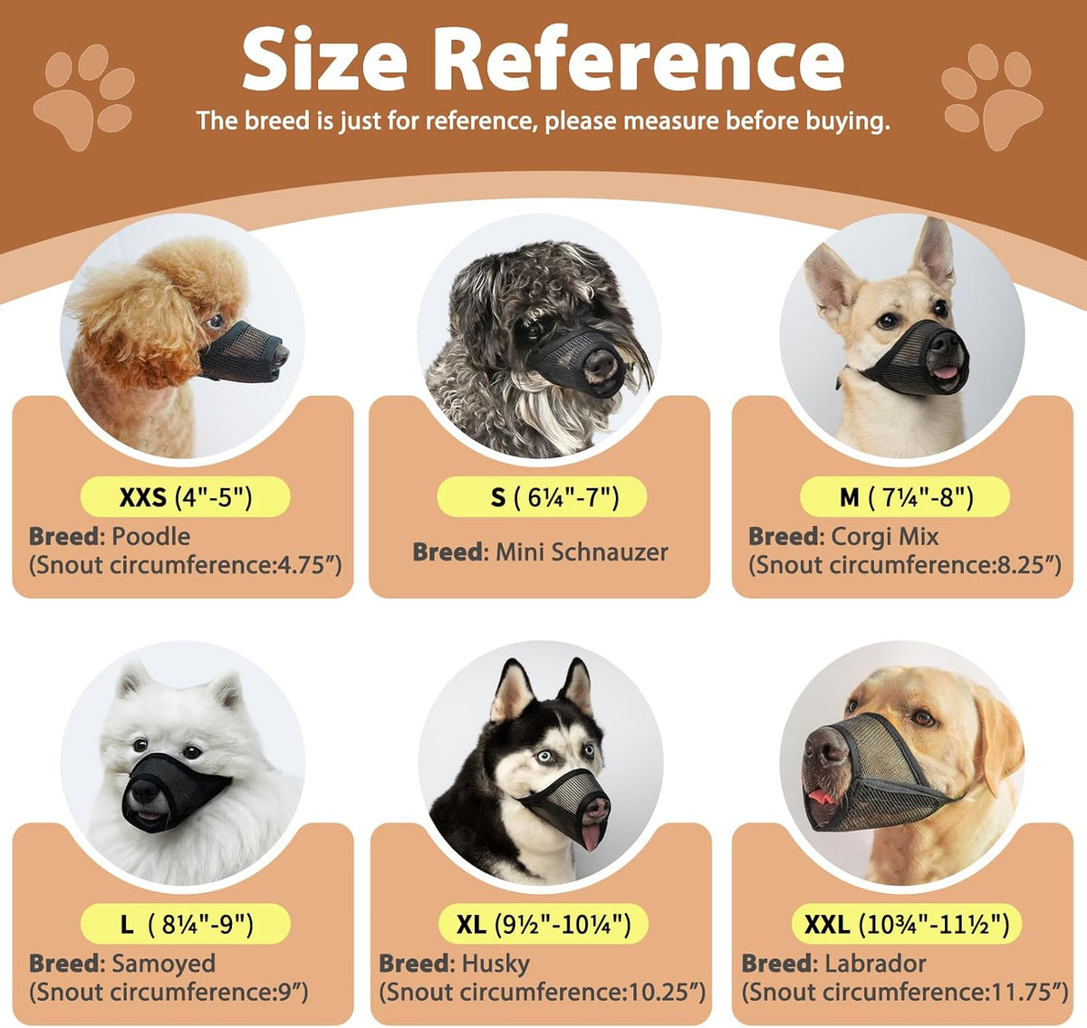 Mesh Dog Muzzle Suits for Small Medium Large Dogs Dog Muzzle Set – Essentials for Dogs - Beige / Small 3 PCS(XXS-S) - image 3