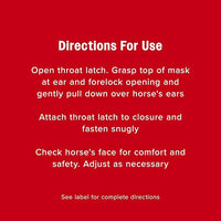 Farnam SuperMask II horse fly mask without ears, extended coverage, protects eyes from insects and debris, adjustable throat latch, Average Horse Size