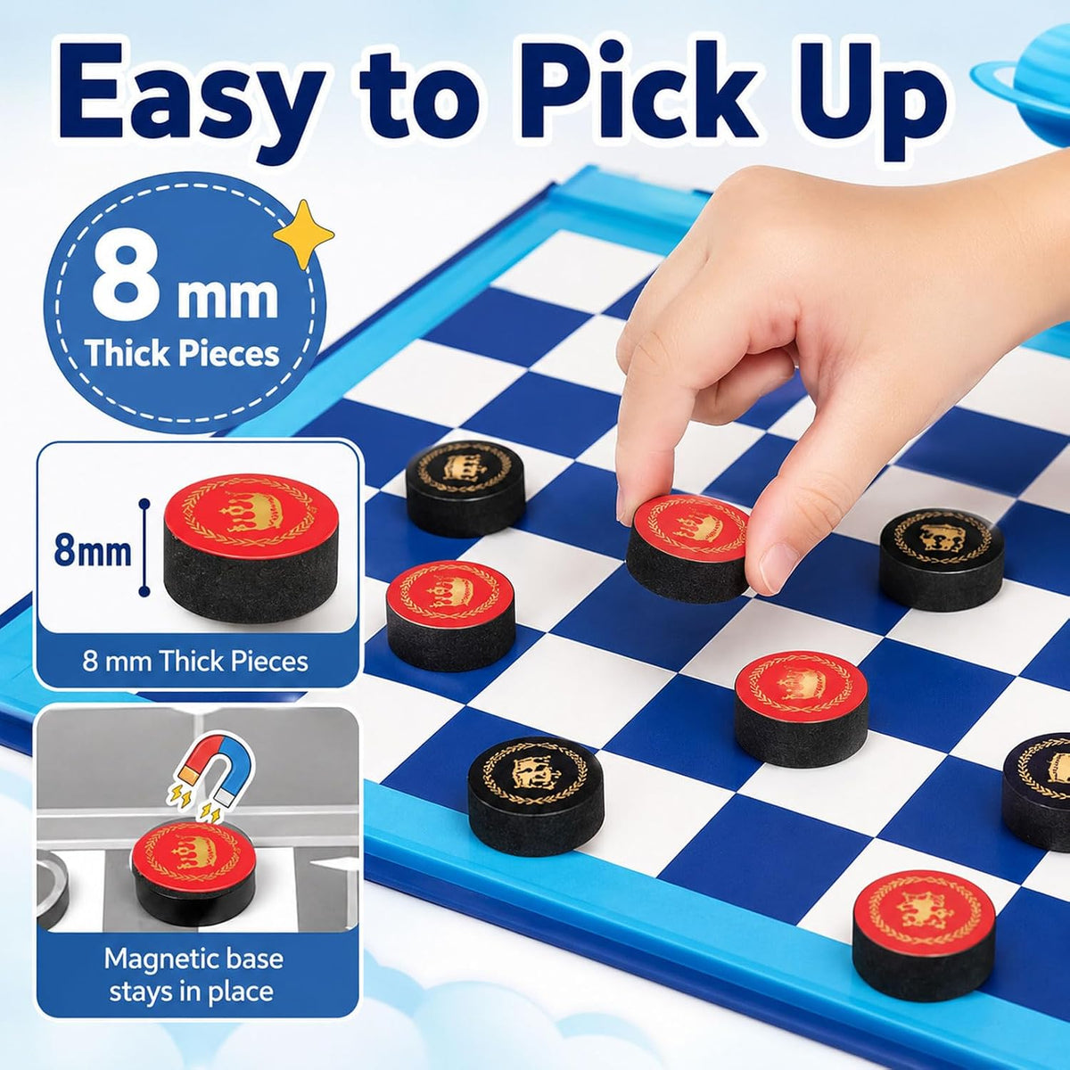 Travofun magnetic fishing game book open with ocean animal pieces and two wooden fishing rods - view 15