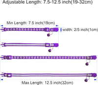2 Pack Breakaway Cat Collars with Bells - Purple - image 2