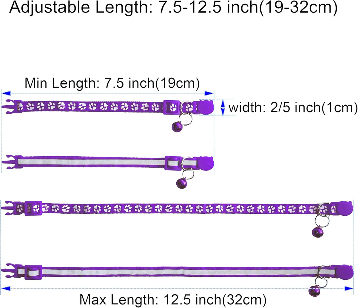 2 Pack Breakaway Cat Collars with Bells - Purple - image 2