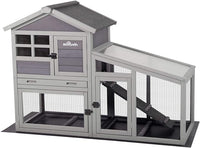 Aivituvin Rabbit Hutch Outdoor Chickecn Coop Indoor Bunny Cage with Pull Out Tray,Upgrade Version,Removable Bottom Wire Mesh 53.4" L x 23.6" W x 38.1" H