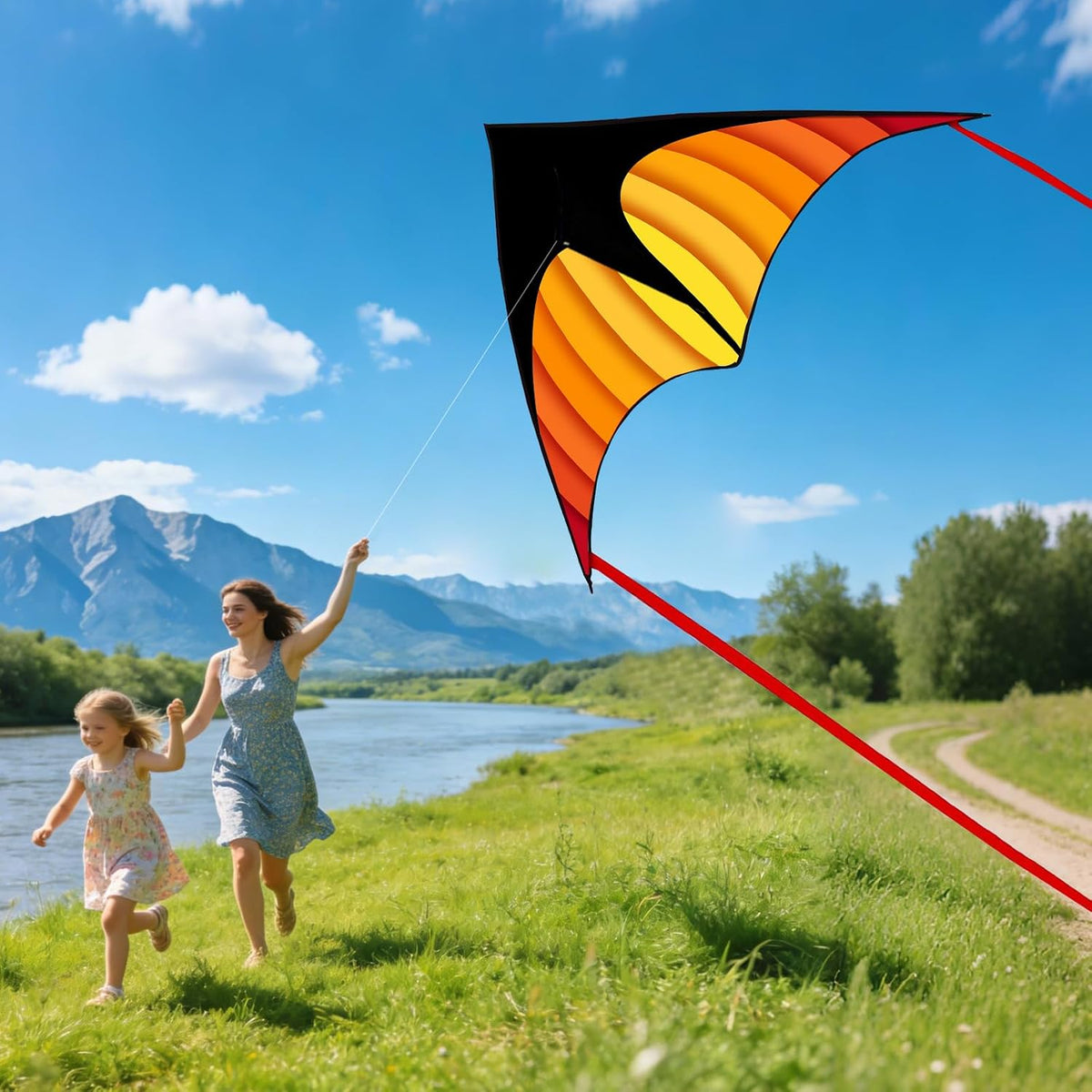 Xida large dragon delta kite for kids, 55 x 61.8 inch ripstop polyester with flying line - view 11