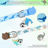 PUPTECK Halloween Cat Collar Breakaway with Bells, Kitten Outfit – Essentials for Cats - Sky Blue / NECK (7.87"-11.8") - image 4