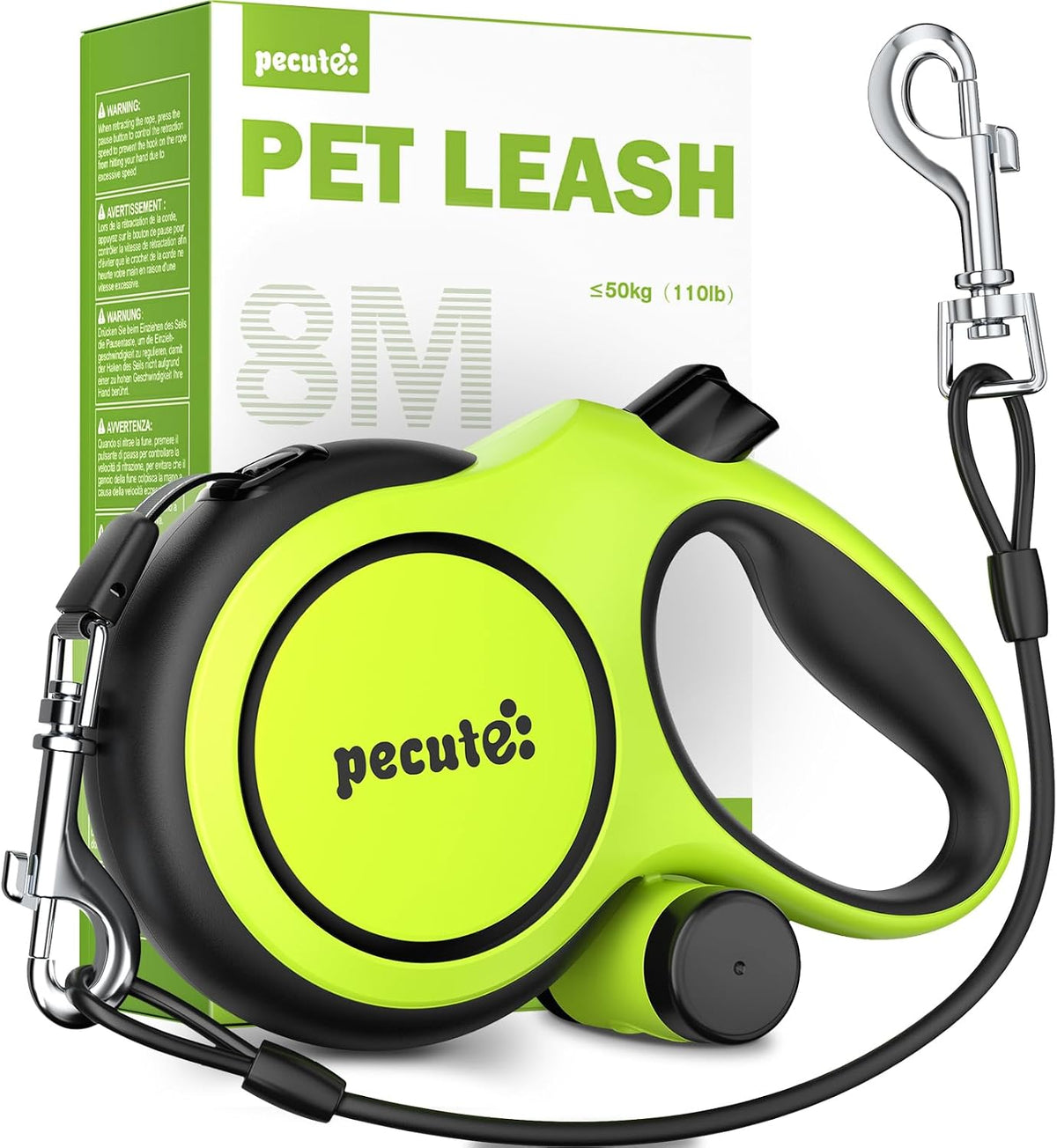 Pecute Heavy Duty Retractable Dog Leash 26ft for Large Dogs – Essentials for Dogs - Green / 26ft| up to 110 lbs| chew proof extender