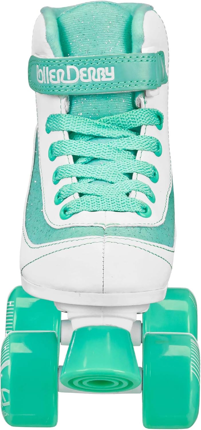 Roller Derby Firestar Youth Skates for Girls, Boys, Beginners - White/Mint / 12 - image 2