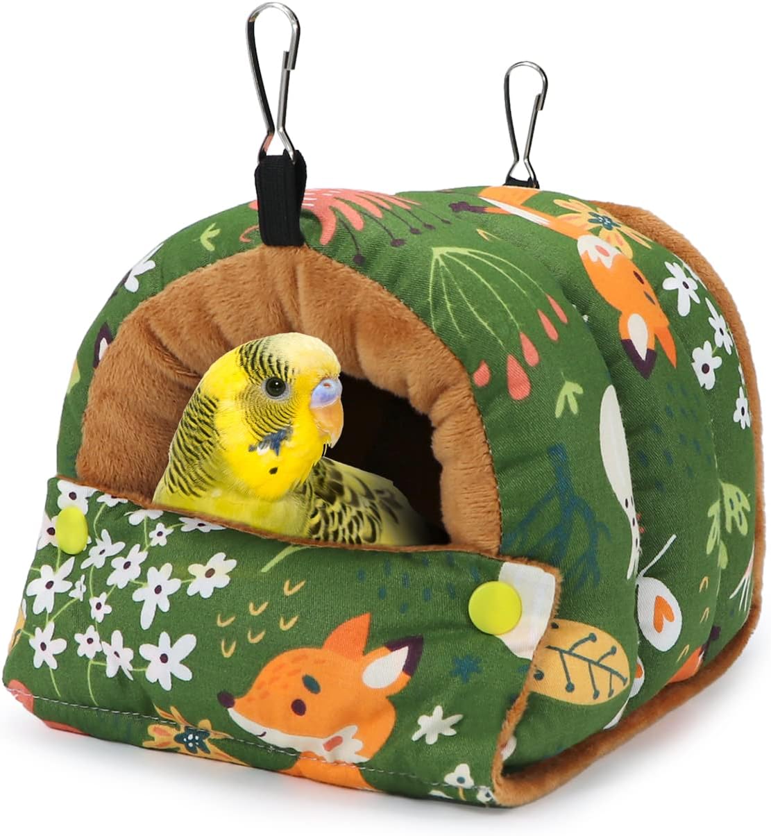 Wontee Bird Nest House Winter Warm Snuggle Hut Bird Bed Hanging - Small / Green