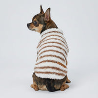Fitwarm 2 Pack Striped Fleece Dog Sweater - X-Small / Brown-White - image 3