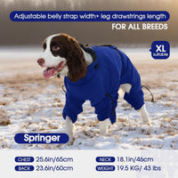 Full Body Dog Coat,Warm Dog Fleece Jackets with Harness Built in Windproof Dogs Snowsuit Zip up Pet - Blue / Small - image 3