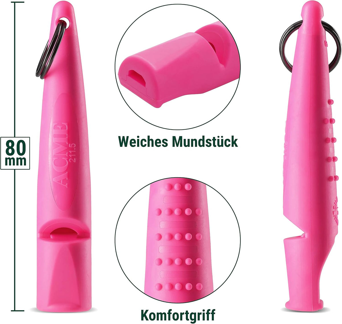 ACME Alpha 211.5 Professional Dog Training Whistle with Enhanced - Day Glow Pink - image 2