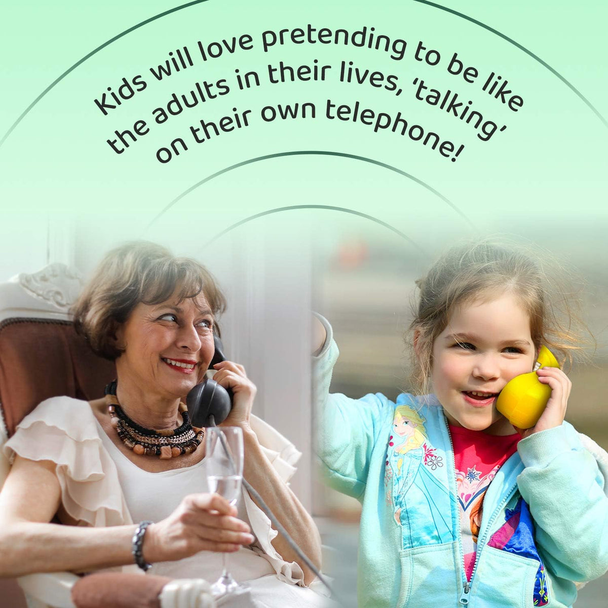HAPPYPIE Toy Phone for Kids Swing Set Phone Pretend Phones - Yellow - image 4