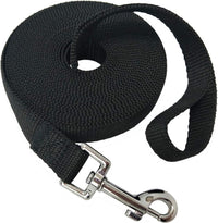Nylon Training Dog Leash for Small Medium Large Dogs, Camping - Black / 1" x 15ft
