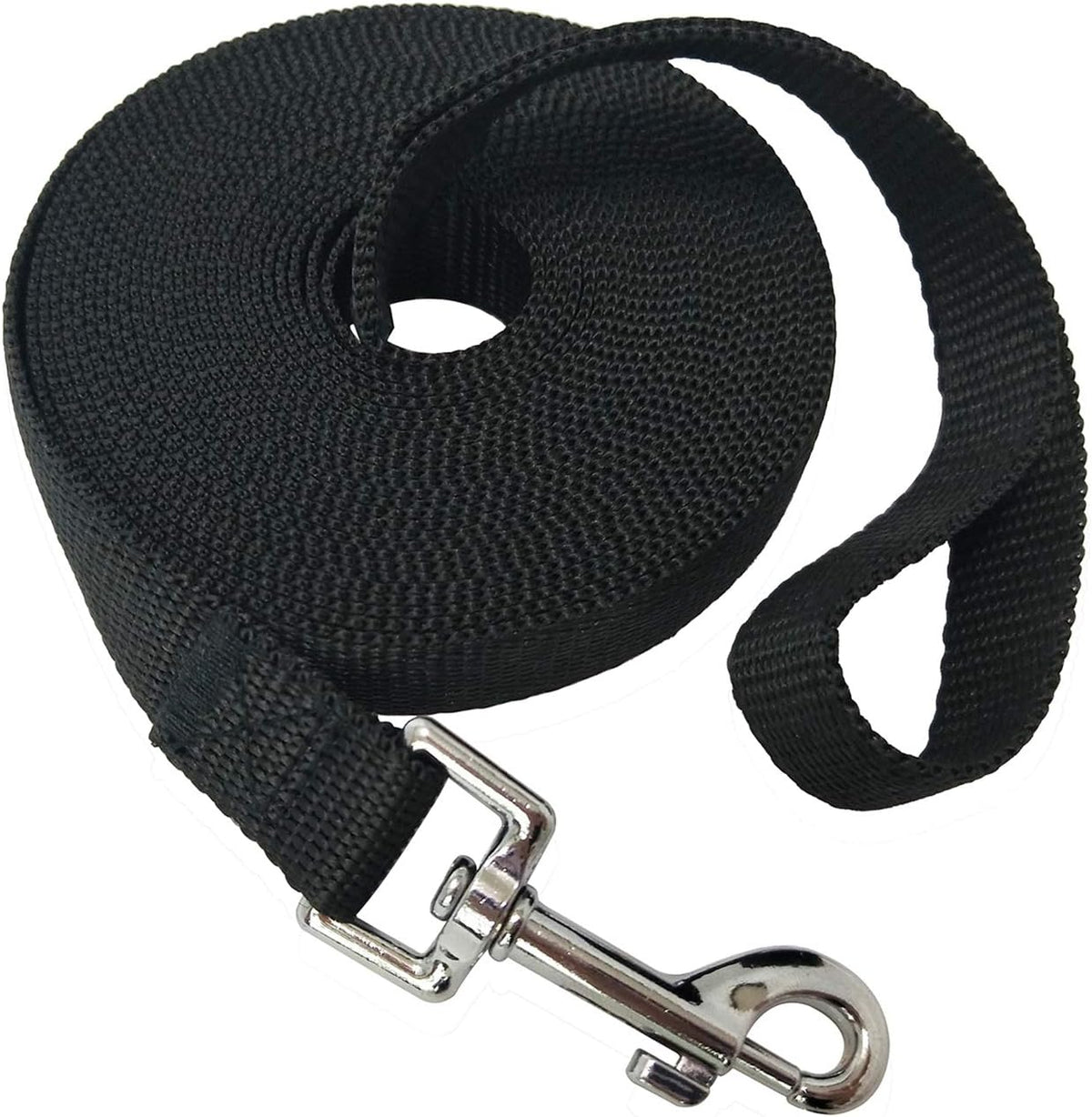 Nylon Training Dog Leash for Small Medium Large Dogs, Camping - Black / 1" x 15ft
