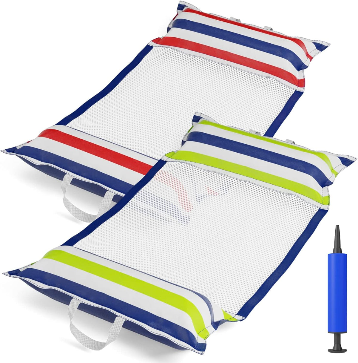 Jasonwell Inflatable Pool Hammock Float - Blue&Red / Large / 2