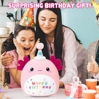 SQEQE Unicorn Cat Plush Kawaii Birthday Cat Plushies Pillow Cat - Pink Birthday Axolotl / Large - image 4