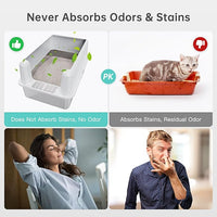 Stainless Steel Cat Litter Box with Lid, XL Metal Litter Box for Big Cats, Extra Large Litter Box with High Sides, Never Absorbs Odors, Non-Sticky, Easy Clean, Anti-Urine Leakage, with Scoop