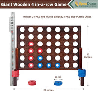 SpexDarxs giant wooden 4 in a row game with chips and carrying bag - view 2