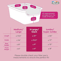 Cat Litter Box Liners Alfapet heavy duty Extra Giant 60 Count - Tear-Resistant Cat Litter Bags - Waterproof Litter Liners - Fits Litter box Pan Sizes XL, Giant, X-Giant, 37" x 18", 20 lb Capacity