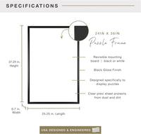 MCS Puzzle Frame, 20x27, Wall-Mounted - 24 x 36 in or smaller / Black - image 3