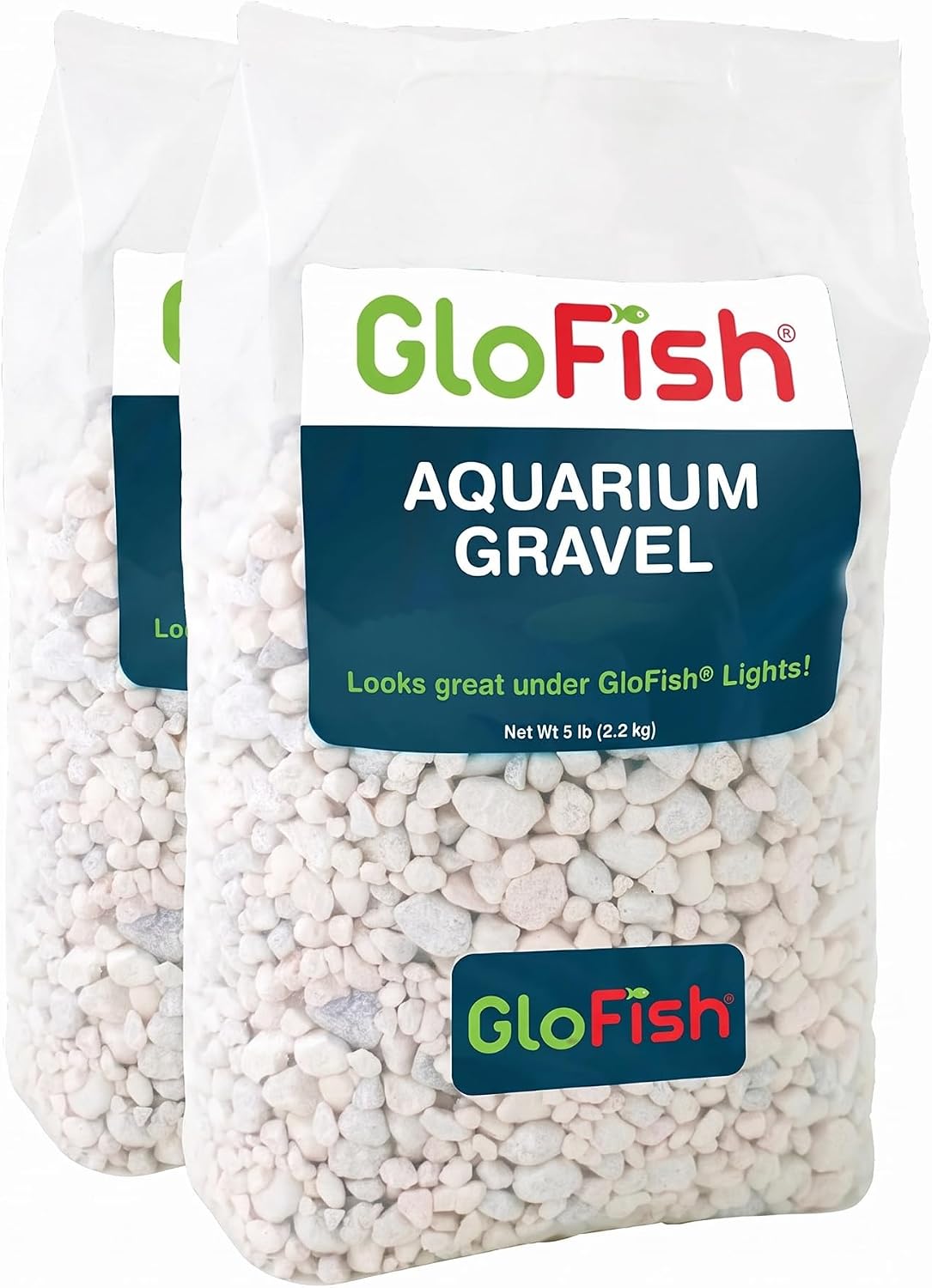 GloFish Aquarium Gravel, Pink, Green & Blue Mix - White Frost / 5 pounds (Pack of 2)