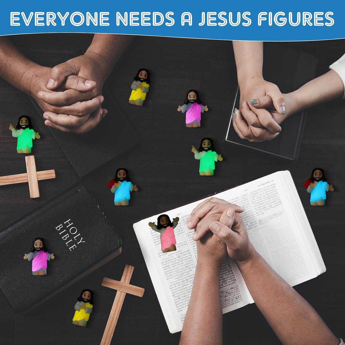 CroBlissful 50 little Jesus figurines that glow in the dark, five colors - view 39