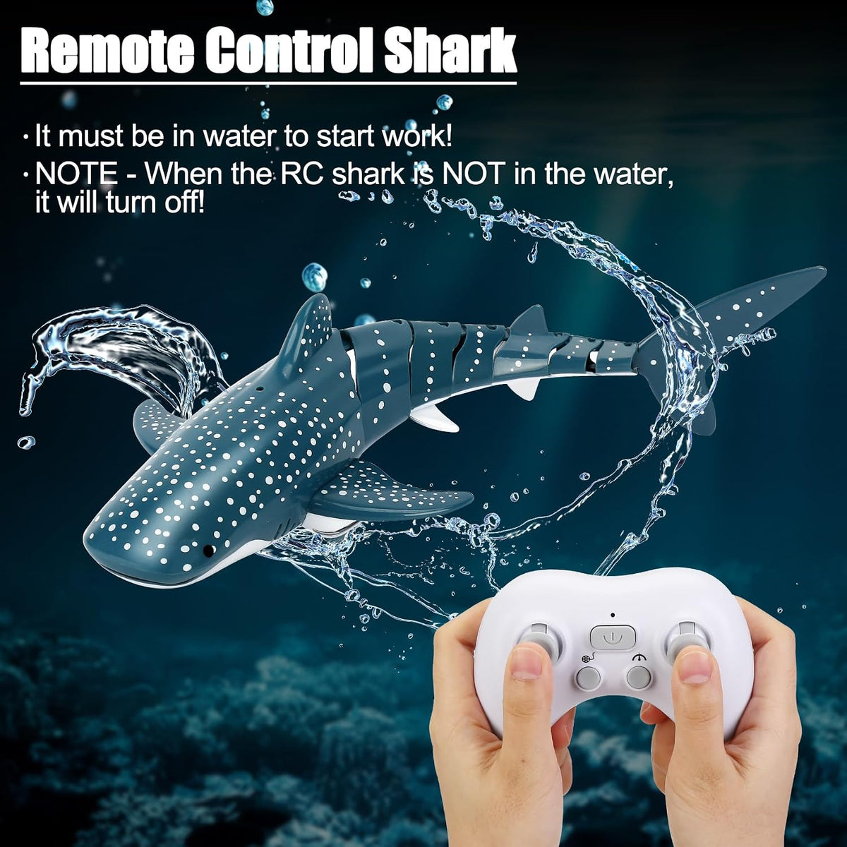 GearRoot remote control crocodile boat toy with glowing eyes swimming in a pool - view 10