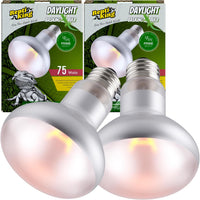 Reptile Heat Bulb Lamp, 2-Pack 100W Daylight Basking Spot, Bearded Dragon/Turtle/Lzard/Gecko Light - 2-PACK Daylight Basking Spot / 75W