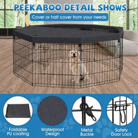PEEKABOO Foldable Rustproof Dog Playpen with Door, 8 Panels 24"H – Essentials for Dogs - 8 Panels 24"H x 24"W Playpen+Top Cover - image 3