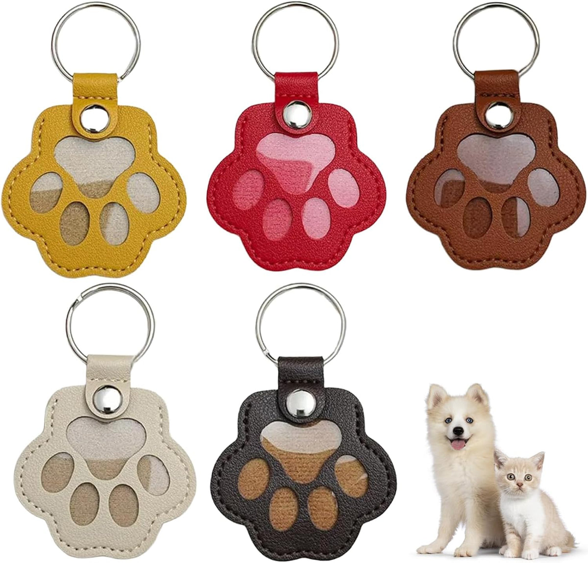 Cat Dog Hair Storage Keychain, Pet Hair Keychain - Black+brown+yellow+white+red
