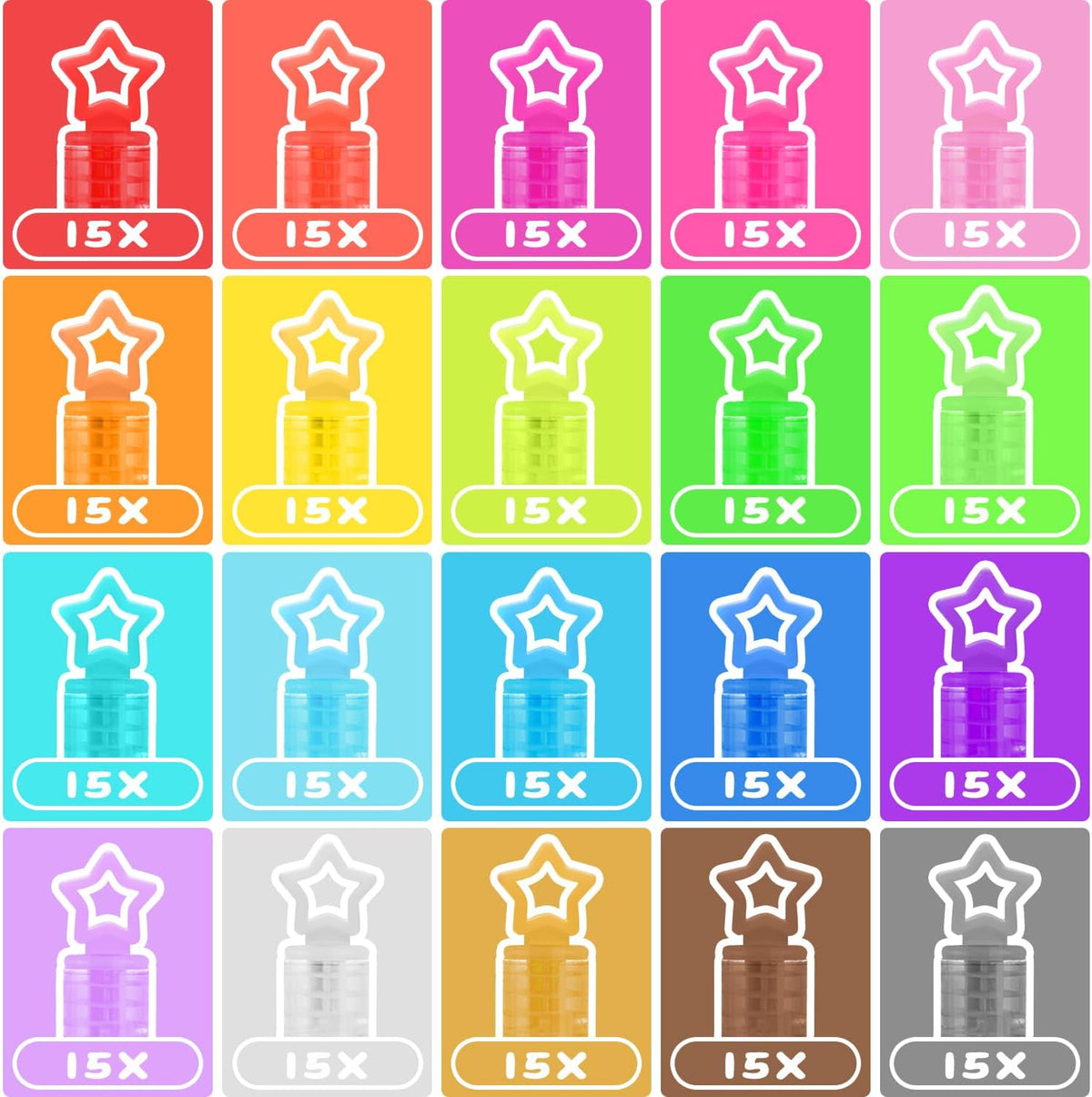 32 Pcs 8 Colors Neon Mini Star Bubble Wand - bubble blower - image 3