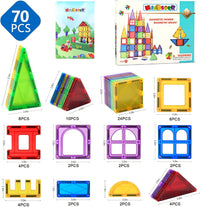 Magnetic Tiles Kids Magnetic Blocks 32PCS Building Sets for Kids Ages - 70pcs Magnetic Tiles - image 2