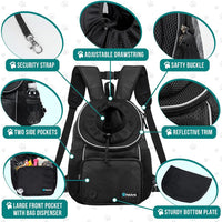 PetAmi Dog Front Carrier Backpack - Medium (15x8x15.5) / Black - image 4