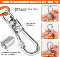 Jenico Dog Tie Out Cable, 10-150FT Runner Cable with Swivel Hook and Shock Spring, Yard and Camping Dog Leash Tether for Small to Medium Pets Up to 500 LBS