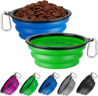 Collapsible Dog Bowl for Travel - Large / Blue+Green