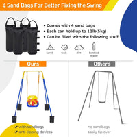 FUNLIO Toddler Swing with Foldable Metal Stand for Toddlers Aged 1~10 - Blue - image 4