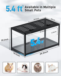 BUCATSTATE Hamster Cage 3.0, Large Hamster Enclosure – Essentials for Small Pets - 39.3"L x 19.7"W x 20.4"H / Black - image 2