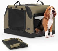 PETSFIT Dog Travel Crate, Soft Sided Dog Crate, Easy to Set Up - 30.0"L x 20.0"W x 19.0"H / Army Green