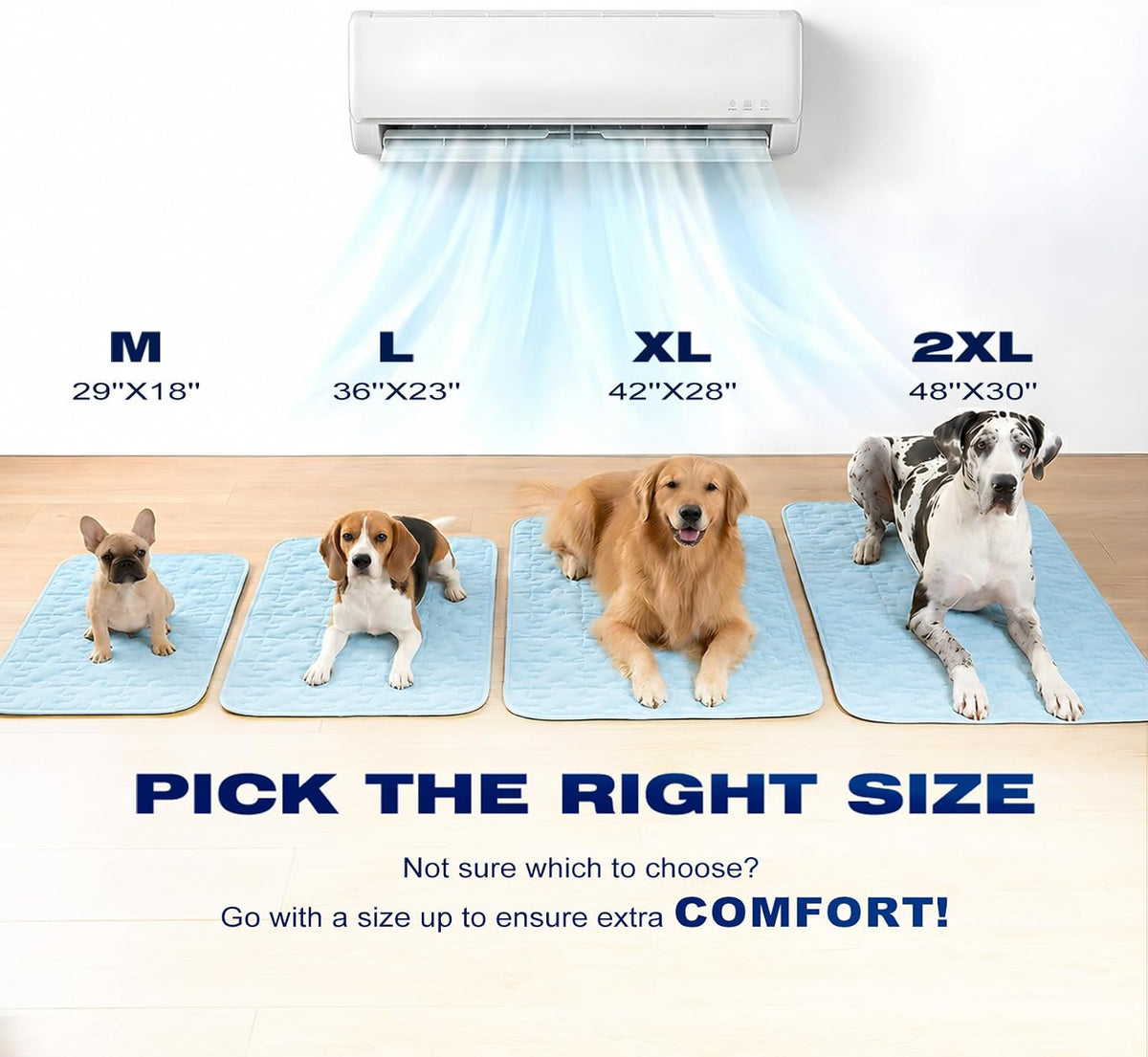 Cooling Dog Mat Large, Breathable 3D Mesh No-Gel Pad - Blue / 29" * 18" - image 3