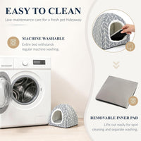 Guinea Pig Hideout Bed, Dwarf Rabbit House Cave – Daily Care for Small Pets - Grey+Grey - image 3