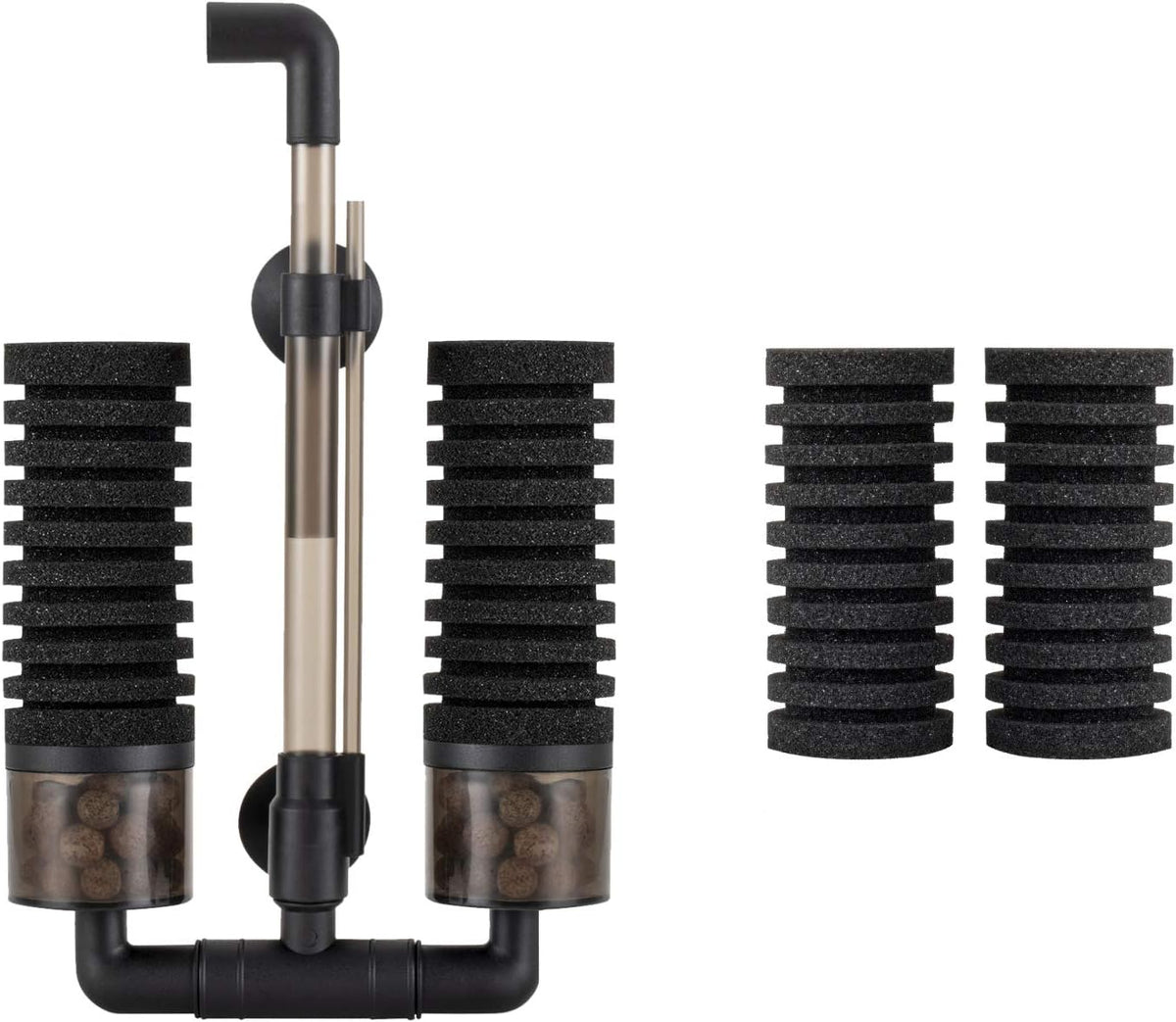 Hygger Aquarium Double Sponge Filter, Comes with 2 Spare Sponges - Filter S (10-40 gallon)
