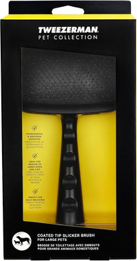 Tweezerman Dog and Cat Slicker Brush for Large Pets, Grooming Brush with Coated Bristles to Prevent Scratching and Ergonomic Handle
