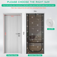 Reinforced Cat Screen Door, Fits Door Size 32" x 80" - Black / 35'' W x 83'' H - image 2