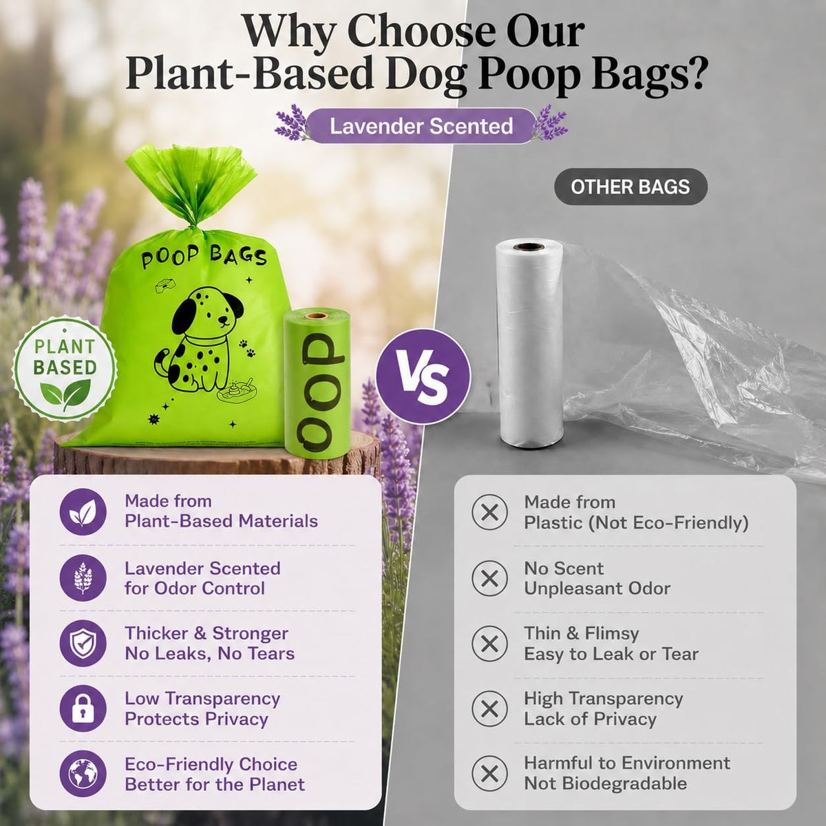 Cherry Blossom Scented Dog Poop Bags, 42 Rolls 630 counts - Green / 360 Count (Pack of 1) - image 4